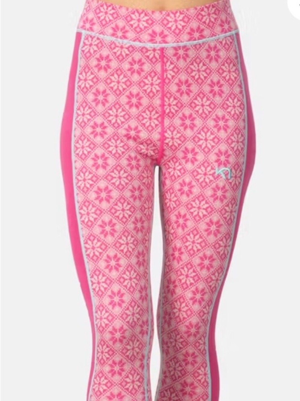 Kari Traa Rose High Waisted Baselayer Pants - 100% Merino Wool - Bright Pink